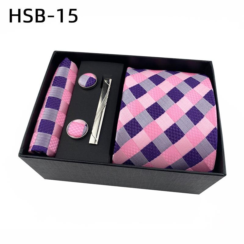 Men's Black Business Tie Gift Set: Striped & Plain Ties, Pocket Square, Tie Clip