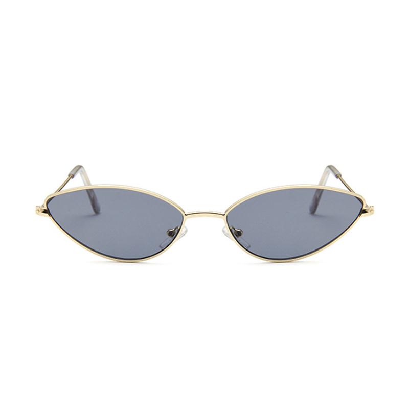 New Brand Designer Small Red Cat Eye Style Sunglasses Woman Vintage Metal Glasses For Female Ocean Mirror Sol