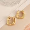 French-Inspired U-Shaped Gold-Plated Twist Earrings for Women: Unique Niche Design with a Sophisticated Touch
