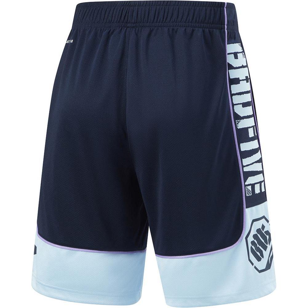 Li Ning Badfive Color Block Letter Sports Breathable Quick Dry Casual Shorts Men Shorts Deep-Navy-Blue Sky-Blue AAPU021-6