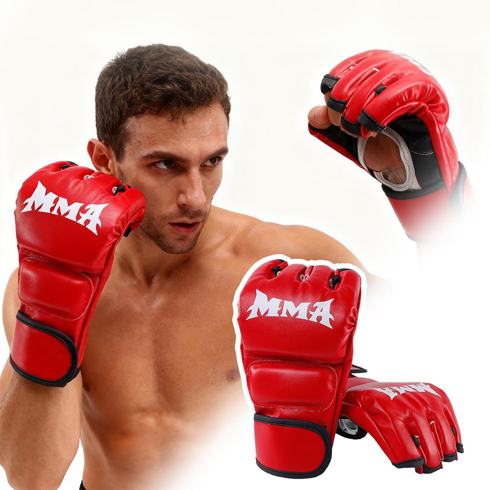 Professional Boxing Training Gloves Half Finger Leather Cushion for Adult Sanda Boxing Training Sandbag Knuckles