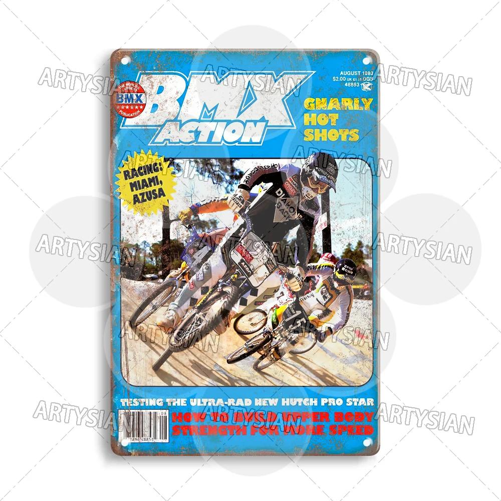 Vintage BMX Bike Metal Sign Bicycle Motocross Plaque Racing Raleigh Kuwahara Raleigh Chopper Peugeot Pro-Am Murray Ace Haro