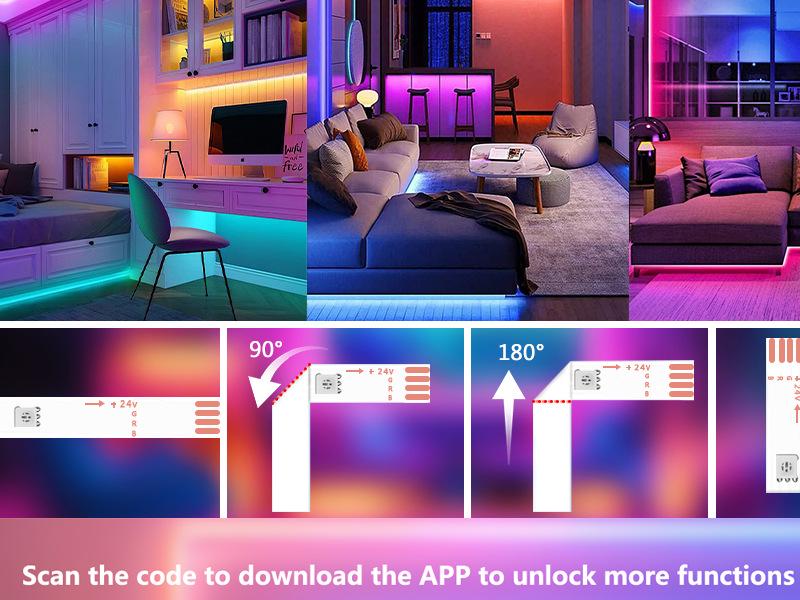 RGB Furniture Light Strip – USB 5V, 30 LEDs, Flexible for Esports Tables, Chairs & Bedside Atmosphere Lighting