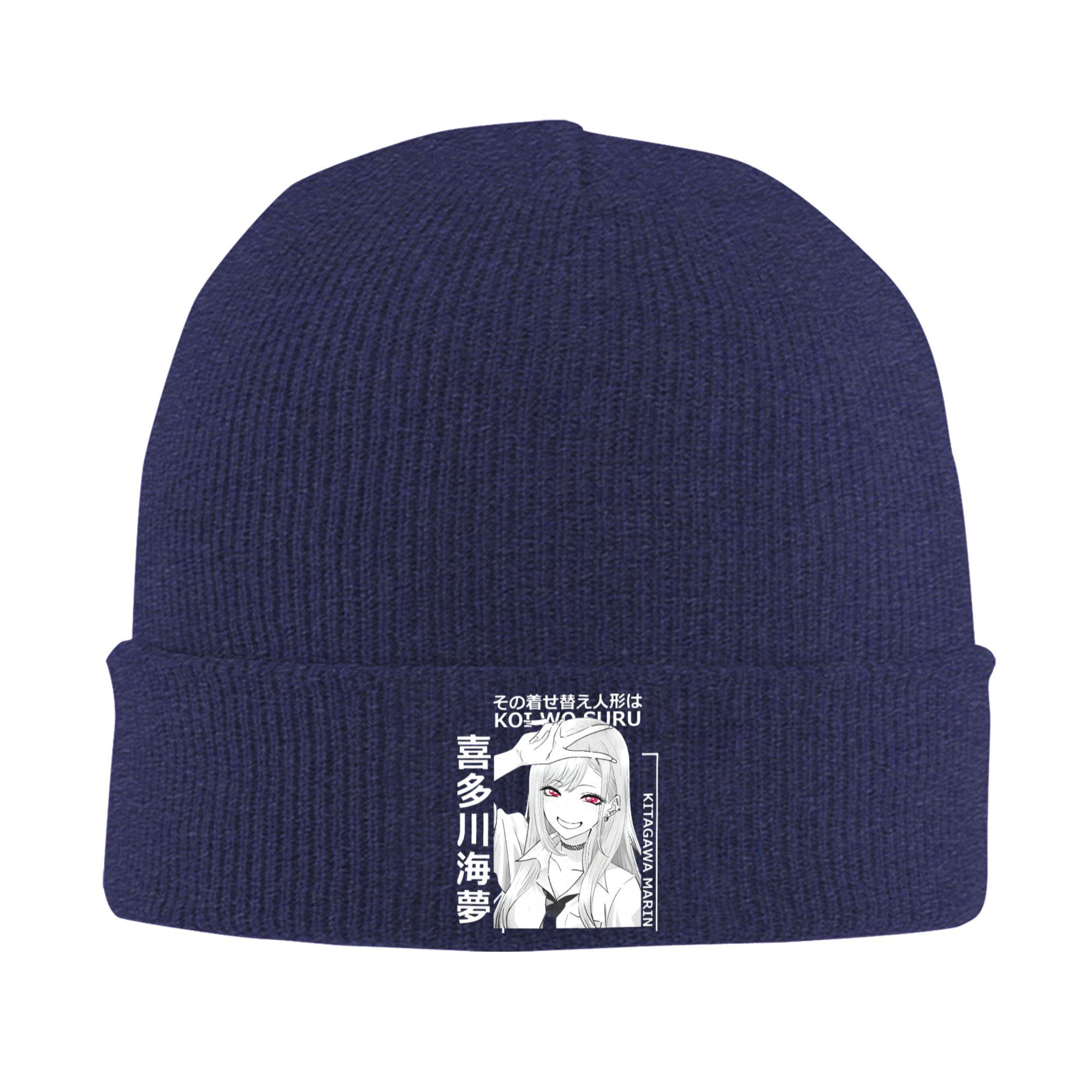 

Men Women Japan Anime Marin Kitagawa Manga Beanie Hats Funny Knitted Hat Autumn Gym Caps Pattern Thermal Elastic Bonnet Hats One Size