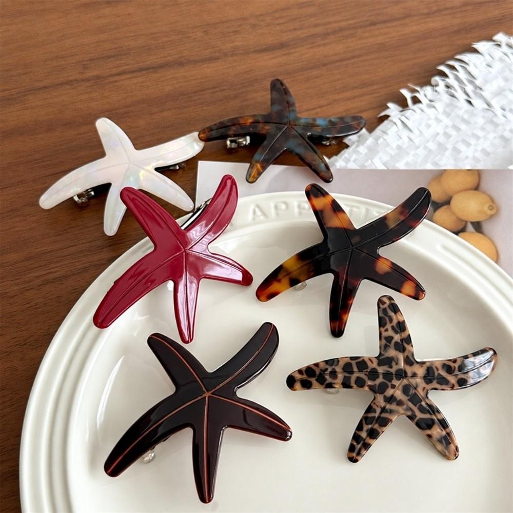 Ocean Series Starfish Hair Clip Acetic Acid Material Spring Hair Clip Side Hair Clip for Women
