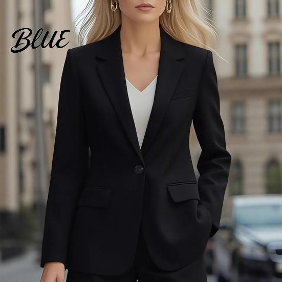 Mini Suit Coat Autumn Texture Lapel Long Sleeve Single Button Draped Anti-wrinkle Jacket with Flap Pockets Solid Color Business Outerwear High