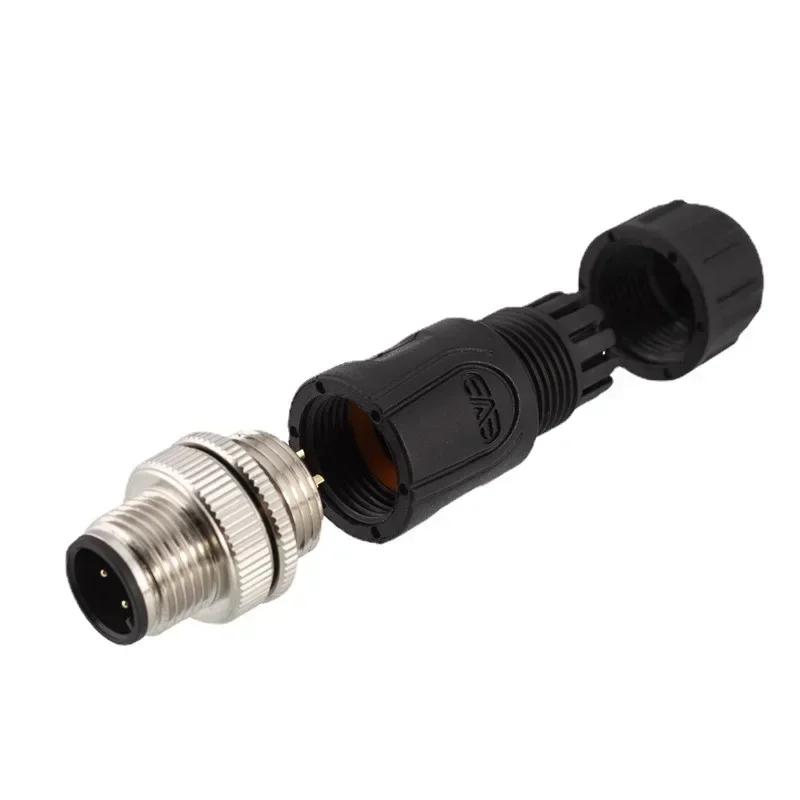 Waterproof IP67 M12 Circle Connector 2 3 4 5 6 8 12 17 Pin Assembly Welding Aviation Plug Industrial Male Female Cable Connector