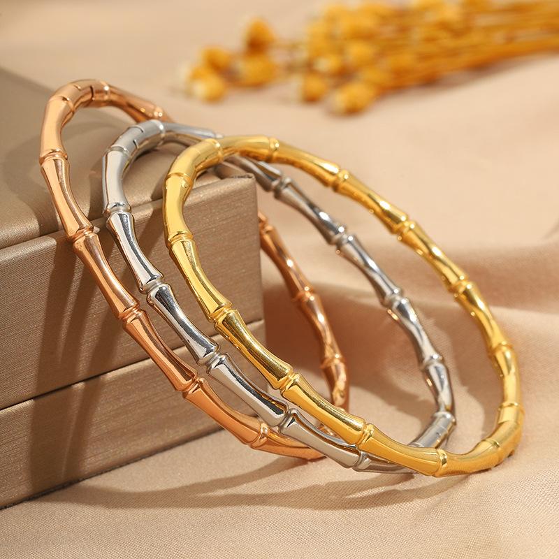 Titanium Steel Bracelet, Simple Bamboo Bracelet, High-end and Versatile Bracelet for Girls