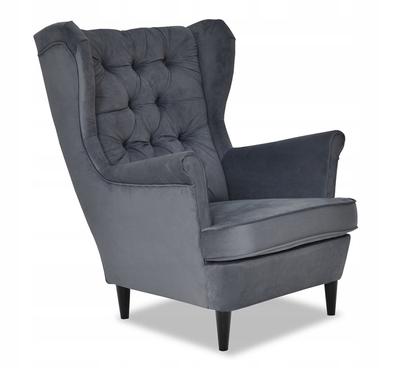 Gaja Scandinavian Family Furniture Wing Chair DARK GREY Anthracite Prest
