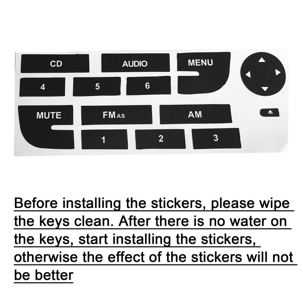 Car Radio Button Repair Sticker For Fiat Grand Punto Radio Stereo Worn Peeling Button Repair Decals Stickers Exterior Accessory