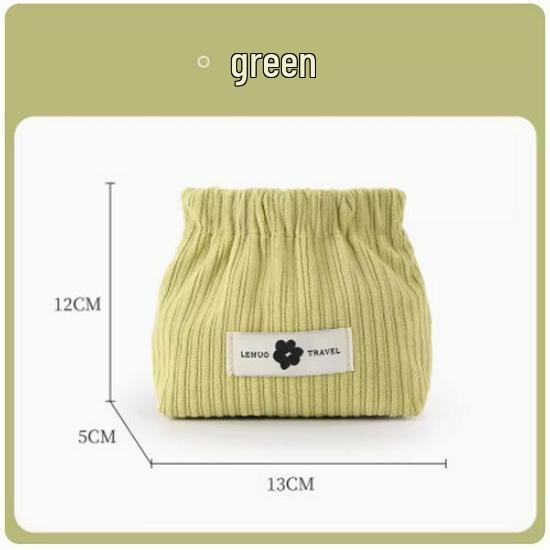 Cute Small Corduroy Snap Coin Purse - Automatic Closure Makeup & Change Bag