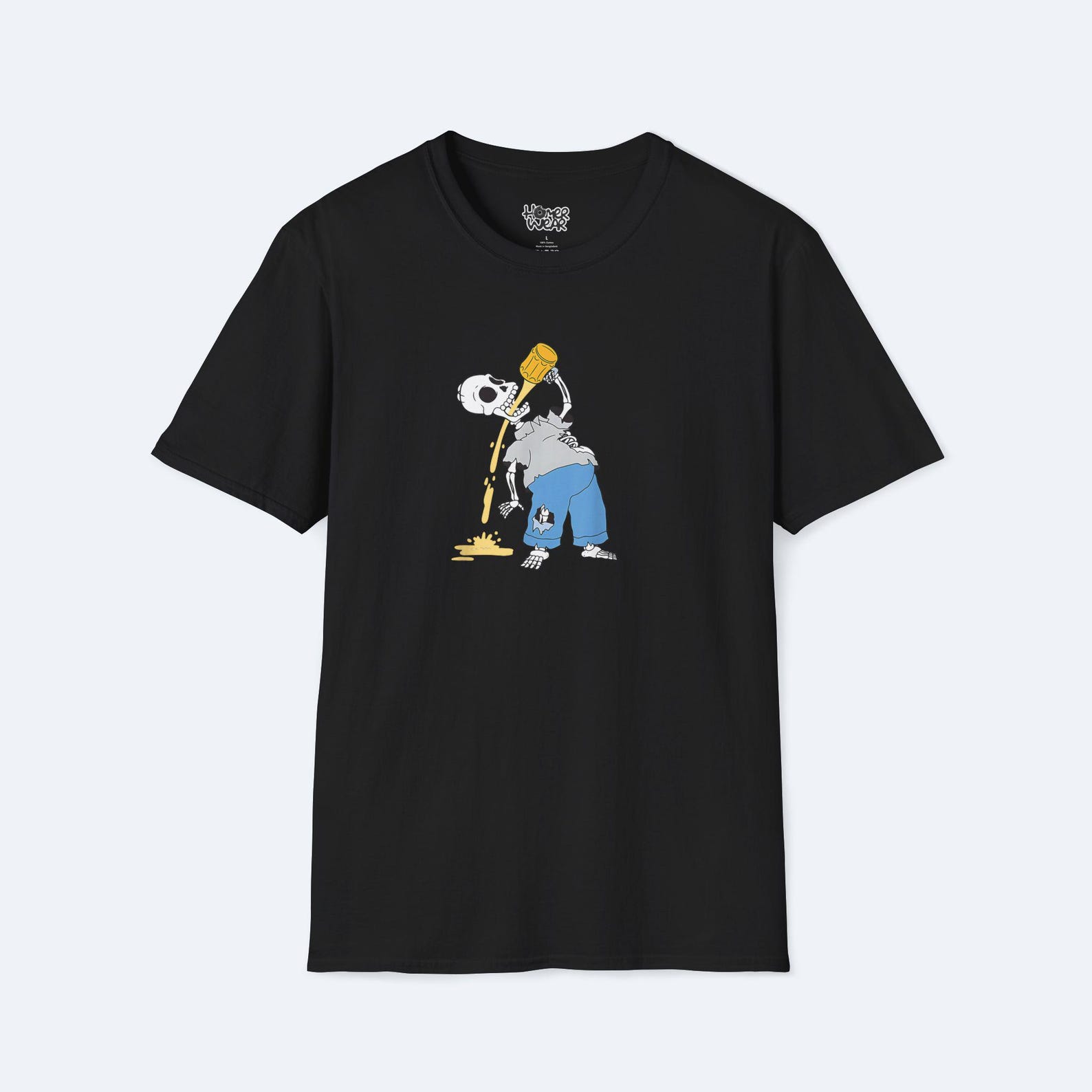 The Simpsons Homer Skeleton Beer Treehouse of Horror T-Shirt, Halloween Tee, Spooky Graphic Shirt, Horror Movie Fan Gift, Comedy TV Show Top M
