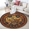 Prehistoric Glass Round Area Rug Under Office Chairs Bedroom Living Room Home Decor