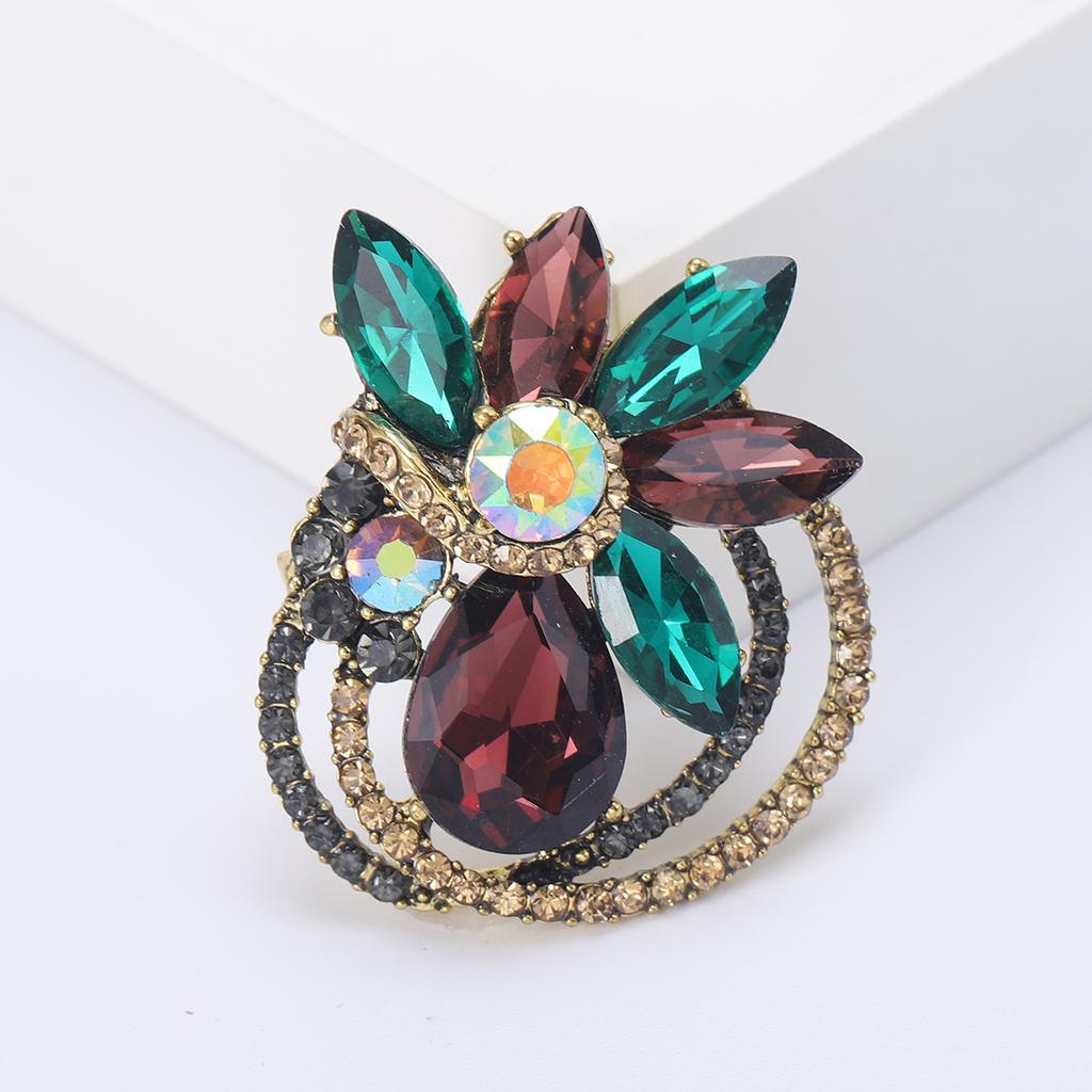 Rhinestone Flower Brooches for Women Unisex Crystal Glass Pins Banquet Party Backpack Gifts Jewelry Accessories