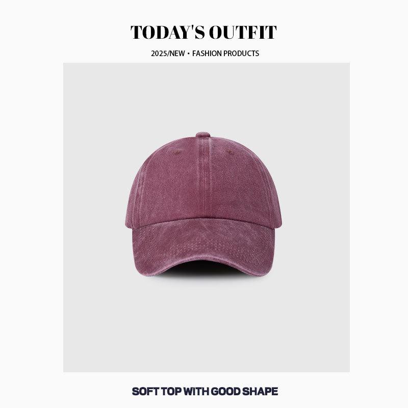 Men's Big Head Hat  Four Seasons Sun Hat  Washing Denim Baseball Hat  Women's Face  Small Old Gray Baseball Cap