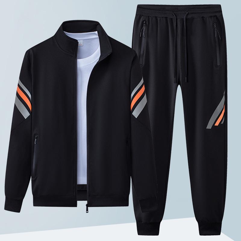 

2025 Men s Stand Collar Cardigan Set - Autumn Casual Fashion 5XL чёрный