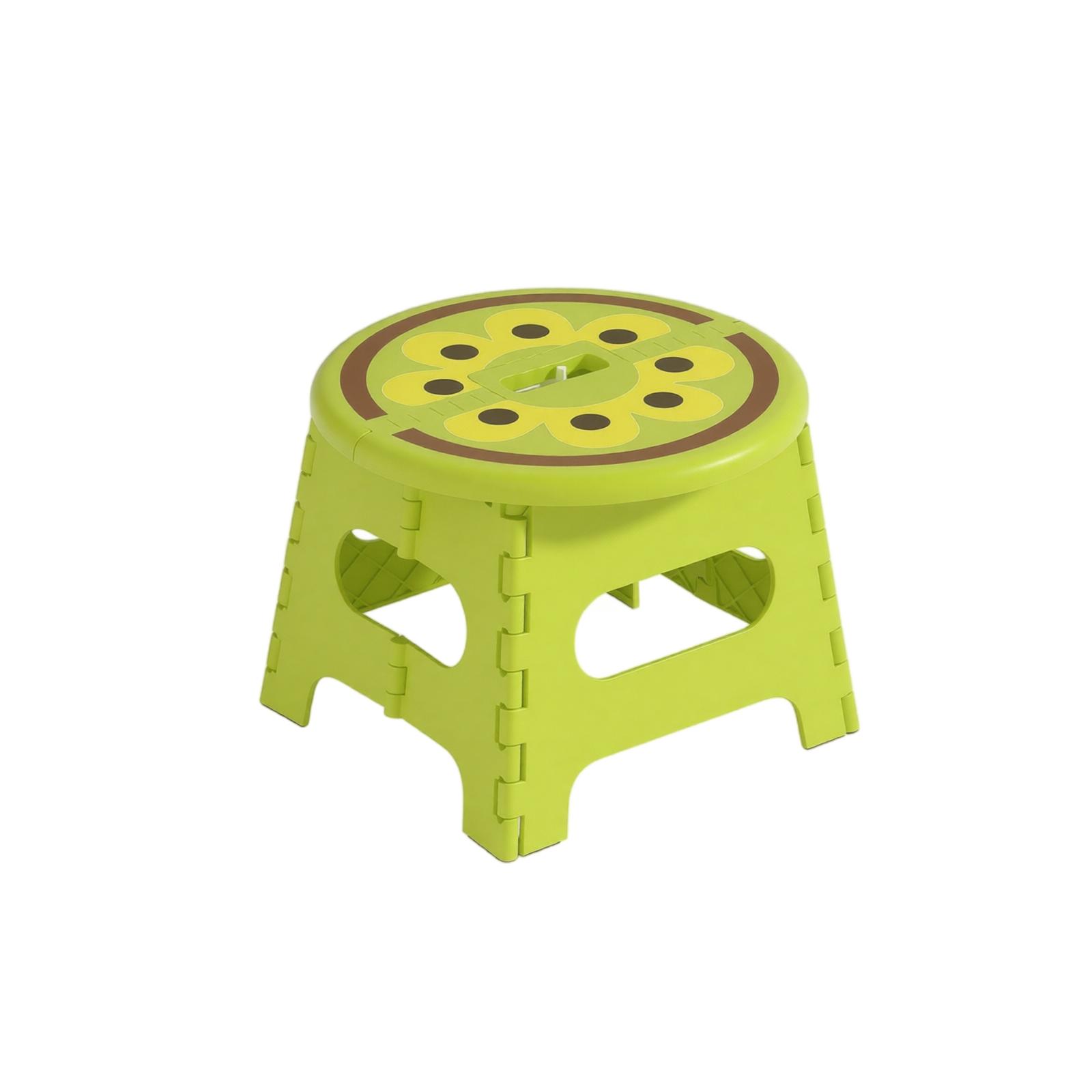 Portable Foldable Step Stool Thickened Plastic Folding Stool Lightweight Compact Design for Indoor Outdoor Use with Easy Carry Handle S зелёный