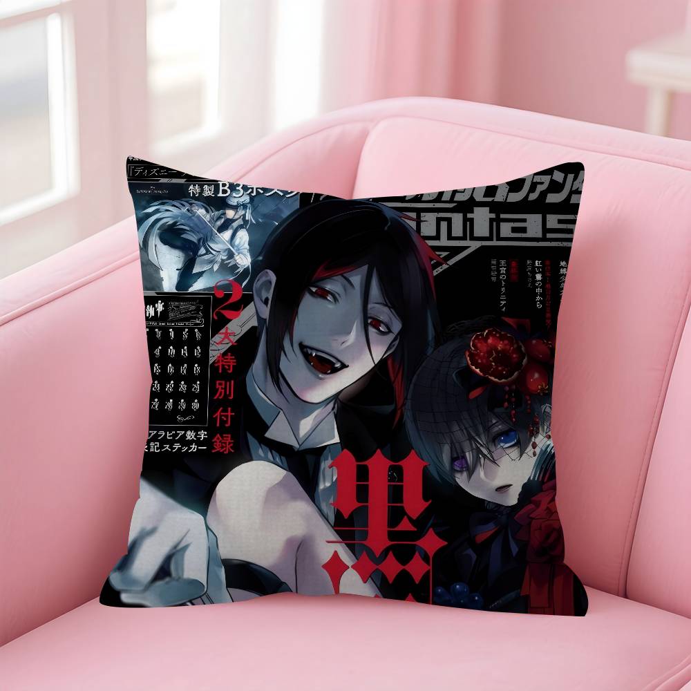 Anime Black Butler horror   Cushion Cover Inches Farmhouse Decor Home Throw Pillow Covers for Couch Decorations