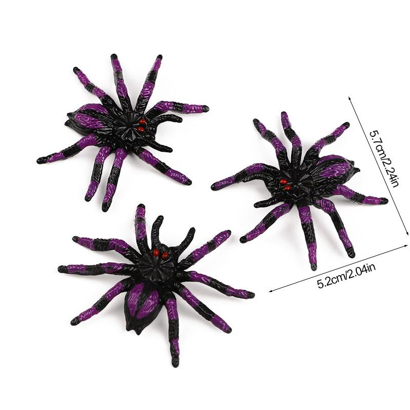 5Pcs Realistic Plastic Spiders Halloween Party Decoration for Home Indoor Outdoor Spider Web Haunted House Spooky Horror Props