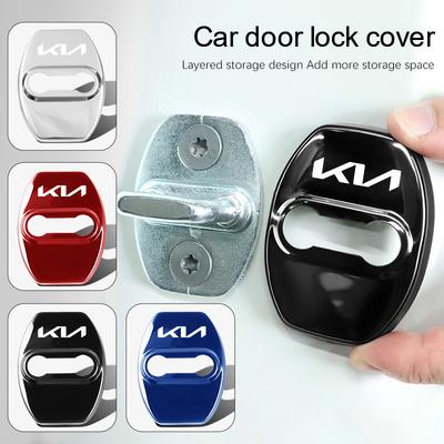 Titanium Alloy Car Door Lock Protective Cover Metal Cap For K3 Sportage Carnival K5 Seltos Pegas KX1 EV5 Sonet EV6 K4 EV3