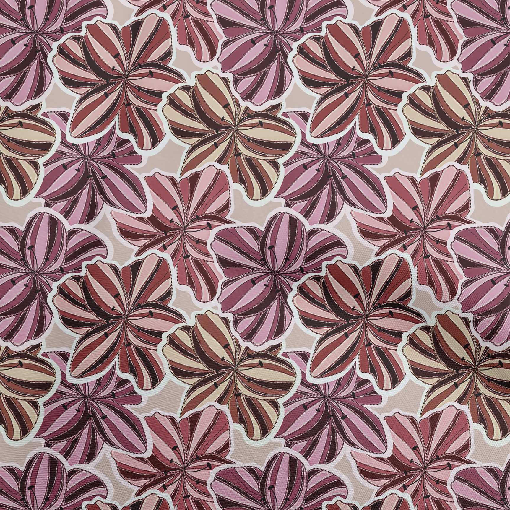 

OneOone Cotton Flex Brown Fabric Decorated Floral Craft Projects Decor Fabric Printed By The Yard 40 дюймів 42 Inch Wide - Viscose Chiffon малиновий