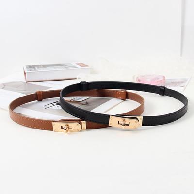 Women's Adjustable Thin Leather Belt - Versatile Korean Style Waist-Cinch for Dresses & Coats