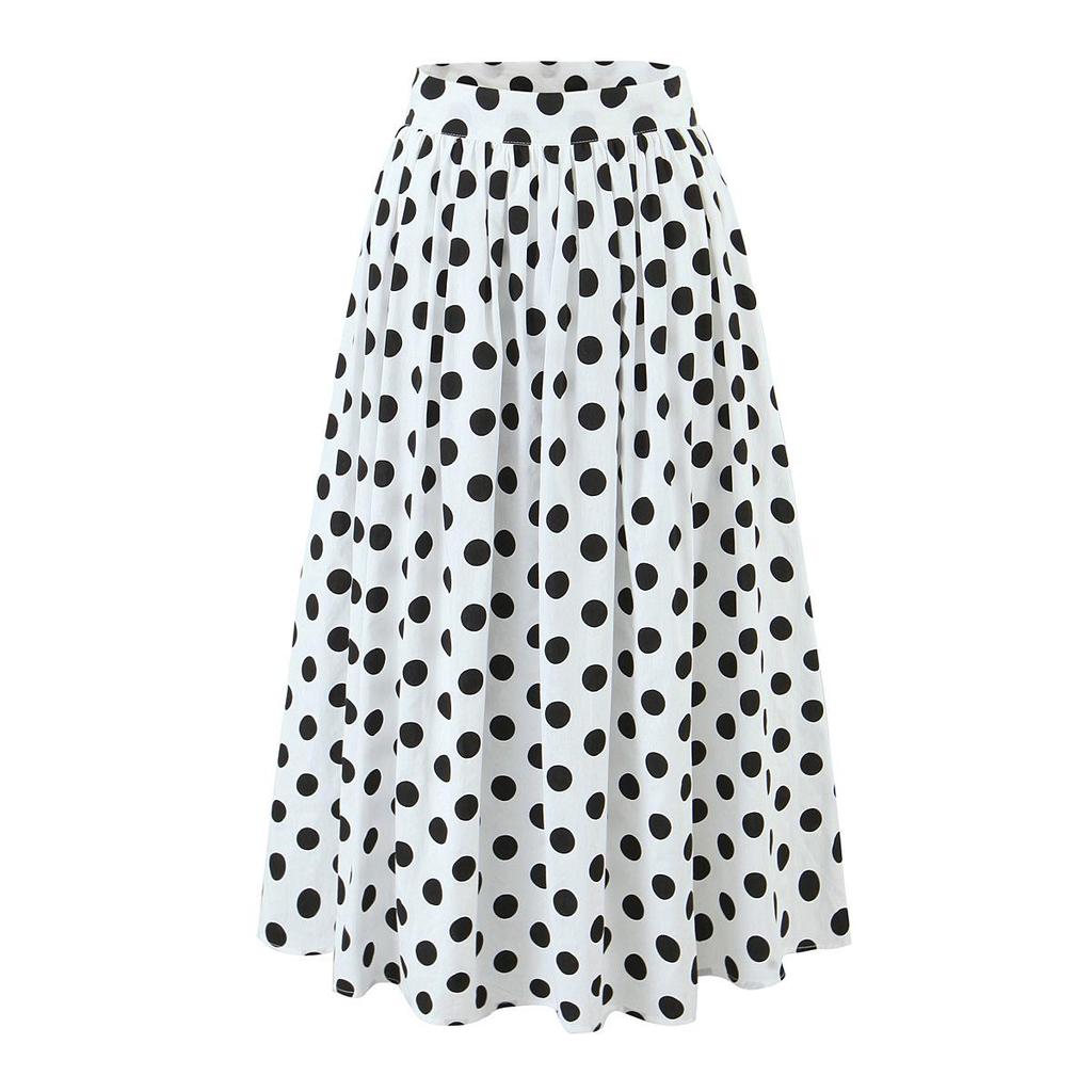 Women's 2025 Autumn/Winter Halter Polka Dot Backless Camisole & High-Waisted A-Line Skirt Set