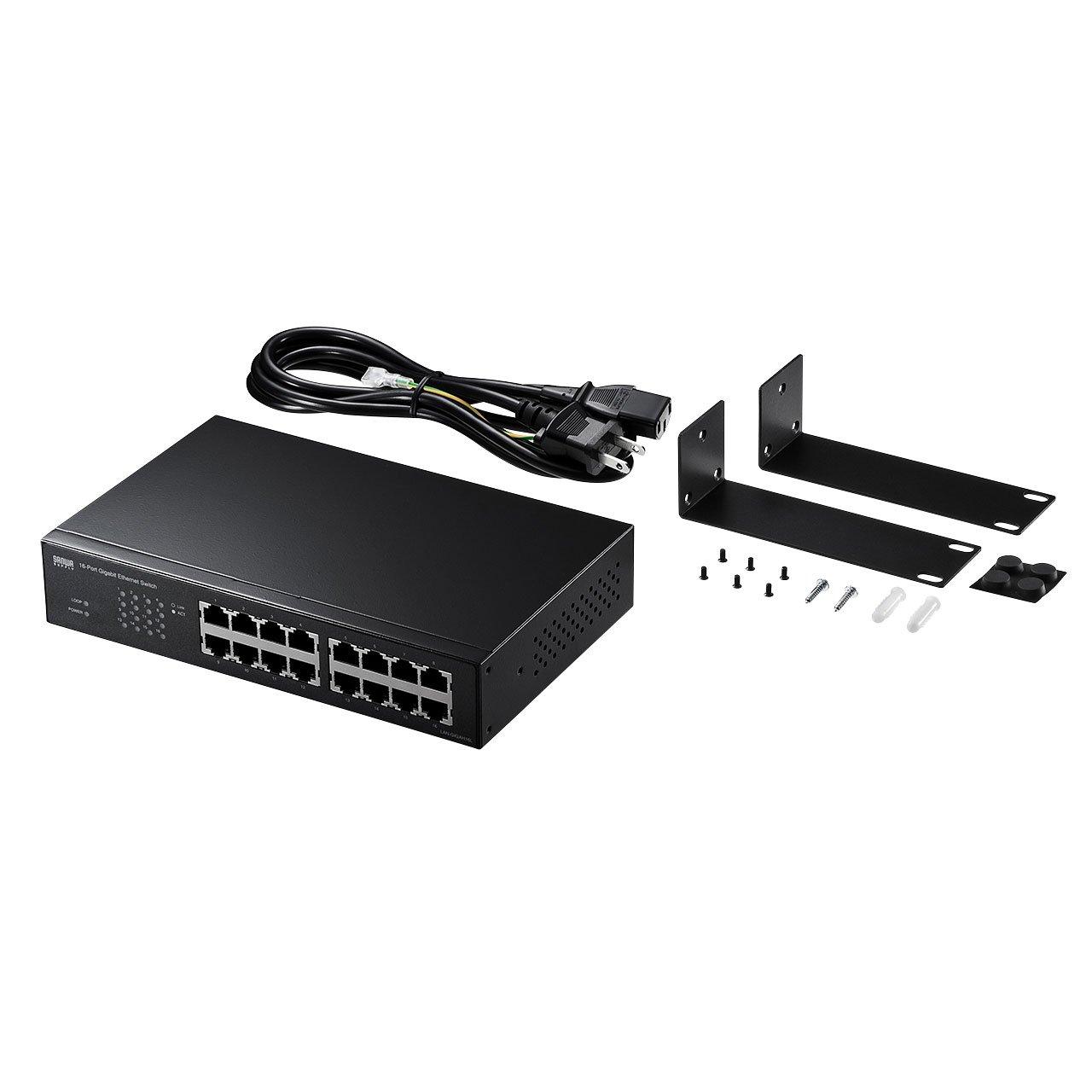 

Sanwa Supply Outlet Switching Hub Giga Compatible Up to 16 Ports LAN with Loop Detection Function LAN-GIGAH16L
