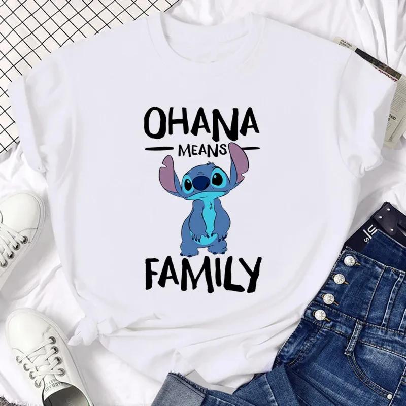 Disney Funny Not Today Stitch Women's Clothing Cartoon Y2k Stitch Summer Top Casual T-shirt Women's Cotton T-shirt