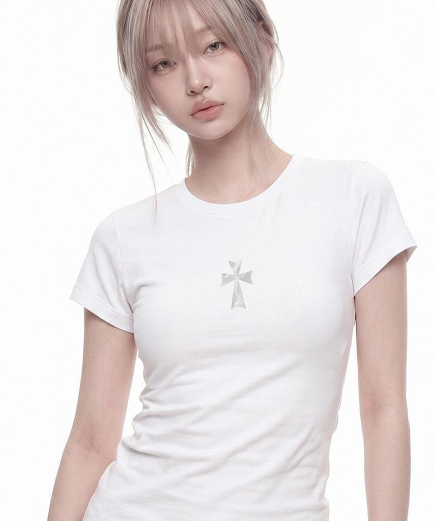 GRAVER [Woman]Cross_Baby Tee_3Color