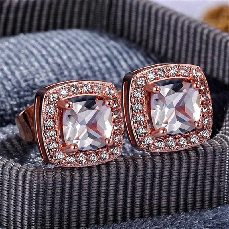 

Женские роскошные круглые серьги-гвоздики с кристаллами, винтажные свадебные украшения из стерлингового серебра, серьги с белым цирконием для женщин