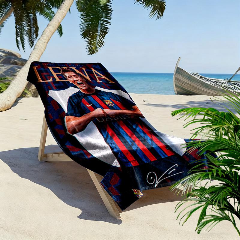 Robert Lewandowski Fc Bayern Munich Beach Towel Portable For Travel Outdoor Camping Seaside Outdoor Pool Towel Quickdrying Swim Towel