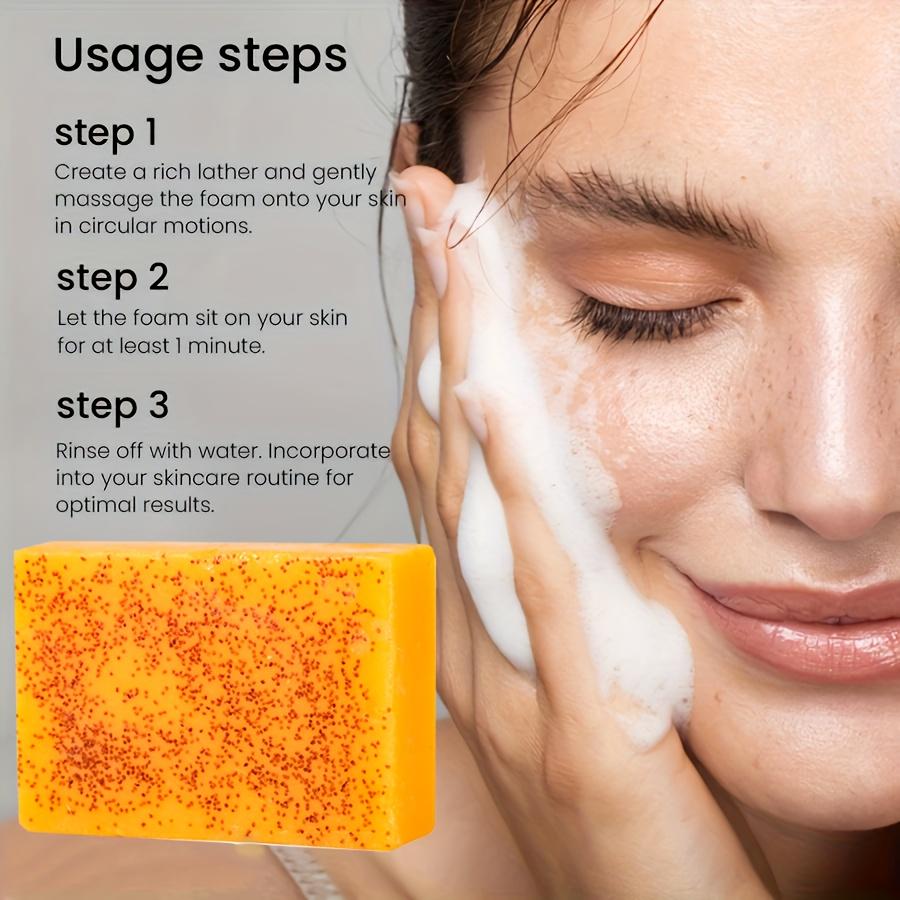 100g Kurkuma Zitrone Kojisäure Granulatseife, Handgemachte kaltverseifte Seife zum Baden und Gesichtwaschen, Feuchtigkeitsspendend, Nährend, Tiefenreinigend