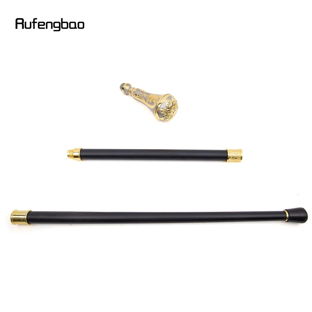 Goldener silberner Luxus-Gehstock mit rundem Griff, modischer Stock für Partys, dekorativer Gehstock, eleganter Gehstock mit Kreuzknauf, 90 cm