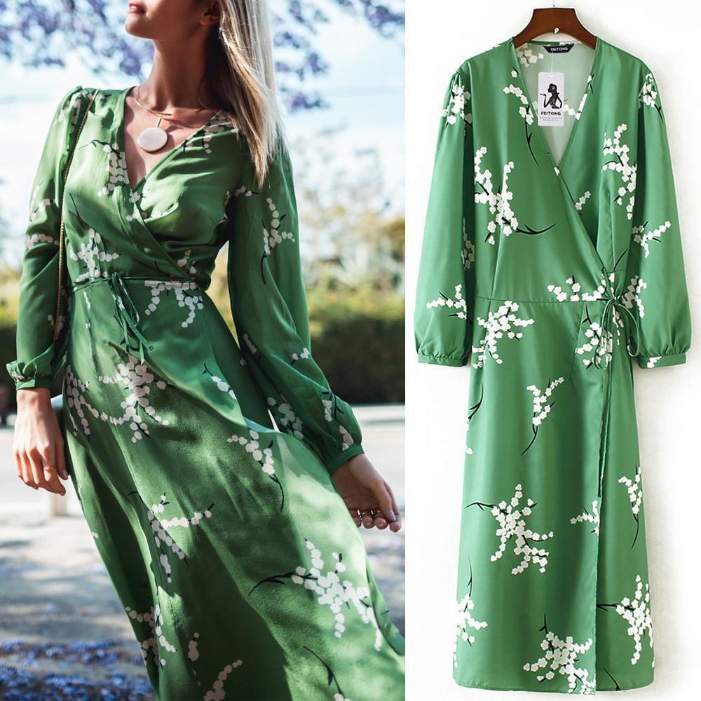 Feitong Fashion Women Floral Chiffon Kimono Top Dress Elegant Summer Beach Coverup