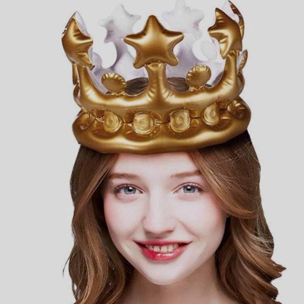 6Pcs Inflatable Crown Birthday Party Crown Photo Prop Cosplay Fancy Dress Accessory Festival Decorative Hat Multipurpose