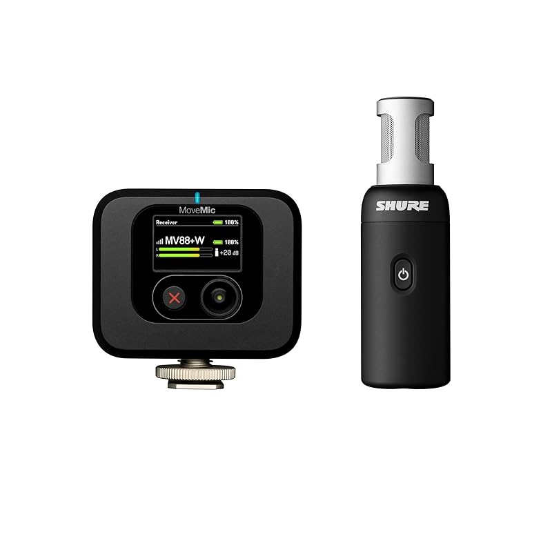 

Shure Sure MoveMic 88+ wireless stereo condenser microphone receiver kit MV88+W-KIT-J-Z6+ : Bluetooth camera Mac PC Smartphone stereo recording noise