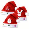 High Quality3pcs Matching Family Christmas Hat Set - Warm Red & White Santa Hats with White Trim, Festive Family Costume Party Hats - Ideal Christmas