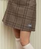 Celtio Women'S Label Point Check Wool Skirt Brown