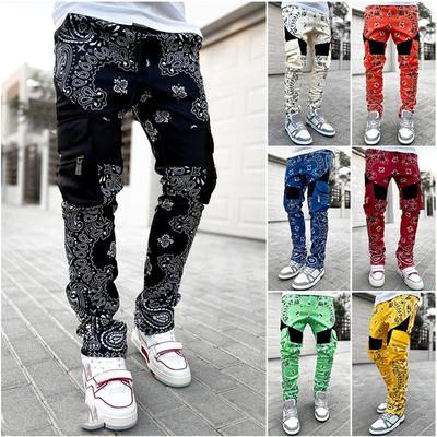 Muži Černé Cargo Kalhoty Pánské Potisk Hip Hop Kalhoty Kalhoty Móda Streetwear Tepláky pro muže Joggery High Street Kalhoty