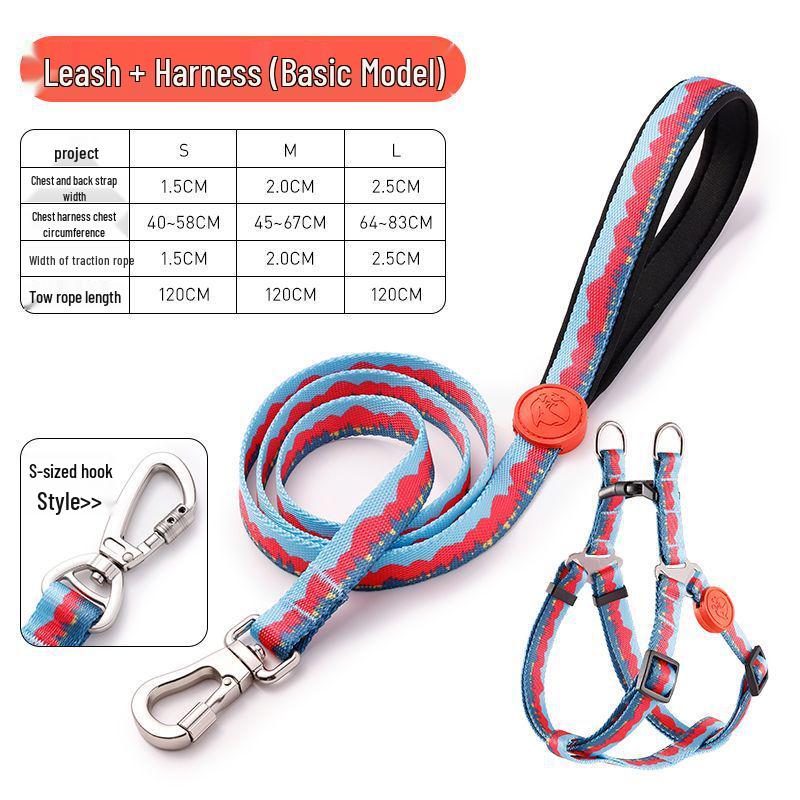 Compact Adjustable Dog Harness and Leash: Durable, Comfortable, Polyester, Convenient for Walking