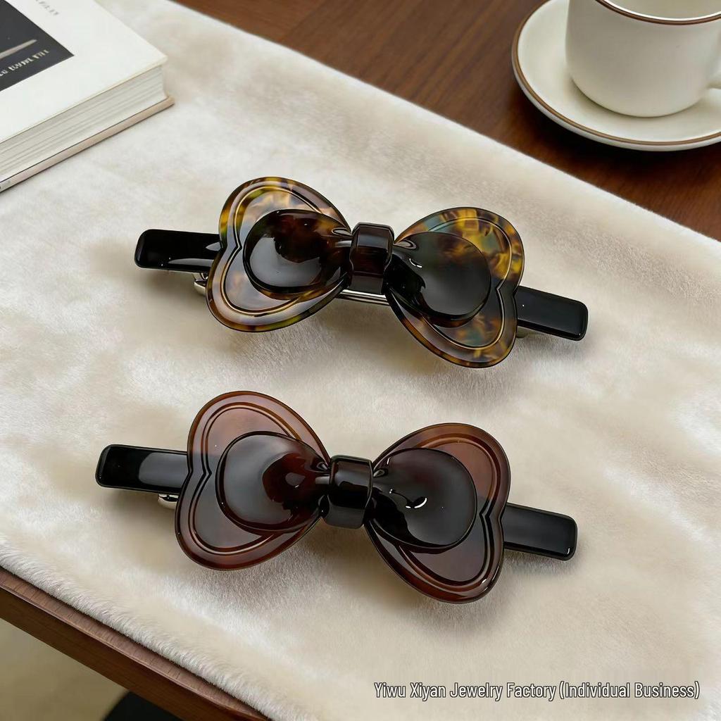 High-End Versatile Girly Bow Acetate Hair Clip for Half-Up Hairstyles