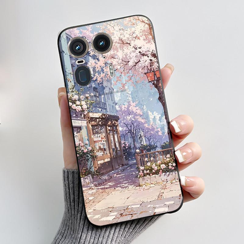 Soft Casing For Motorola Moto Edge 50 Ultra 5G Phone Case Black Matte Silicone Aesthetic Luxury Cute Cool Boys Girls Back Cover