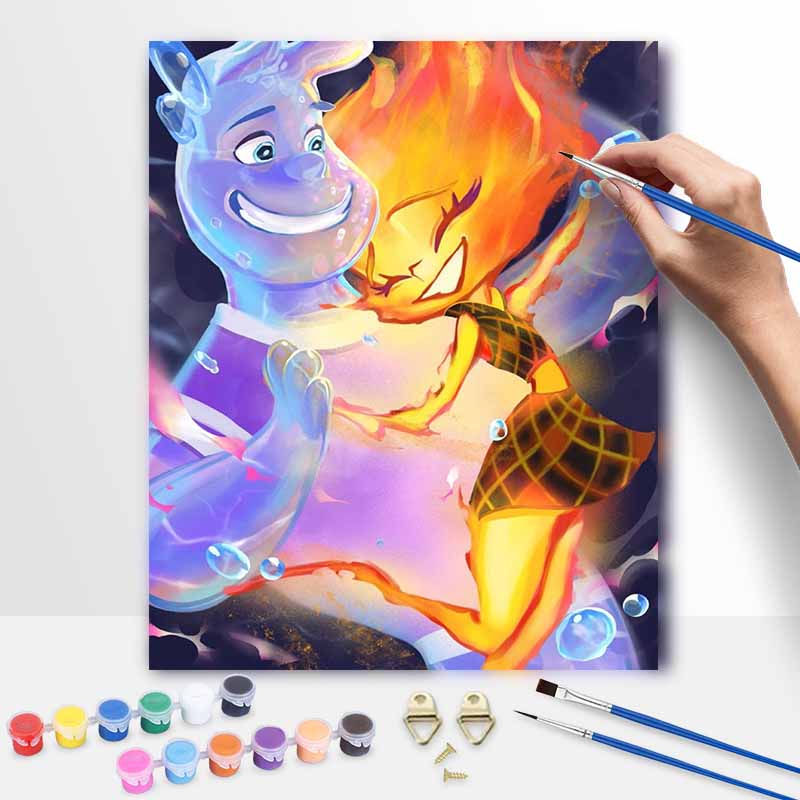 Disney Elementals oil painting art set handmade diy gift home decoration 20x30cm