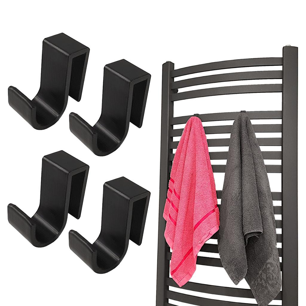 Set of 4 Radiator Hangers 10mm Black