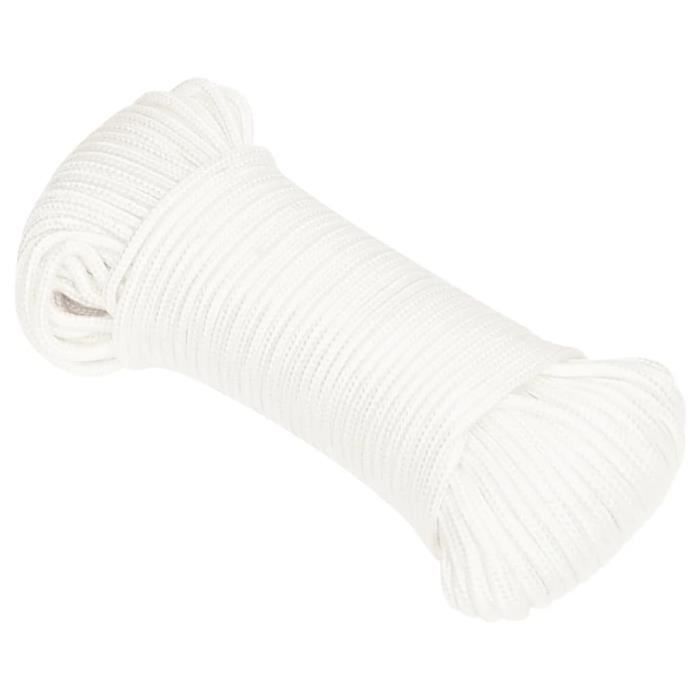 152544 vidaXL Corde de bateau Blanc complet 5 mm 25 m Polypropylène