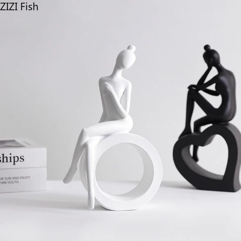 Minimalism Abstract Figures Statue Dancer Ornaments Desk Decoration Character Sculpture Modern Crafts Room Aesthetics Decor