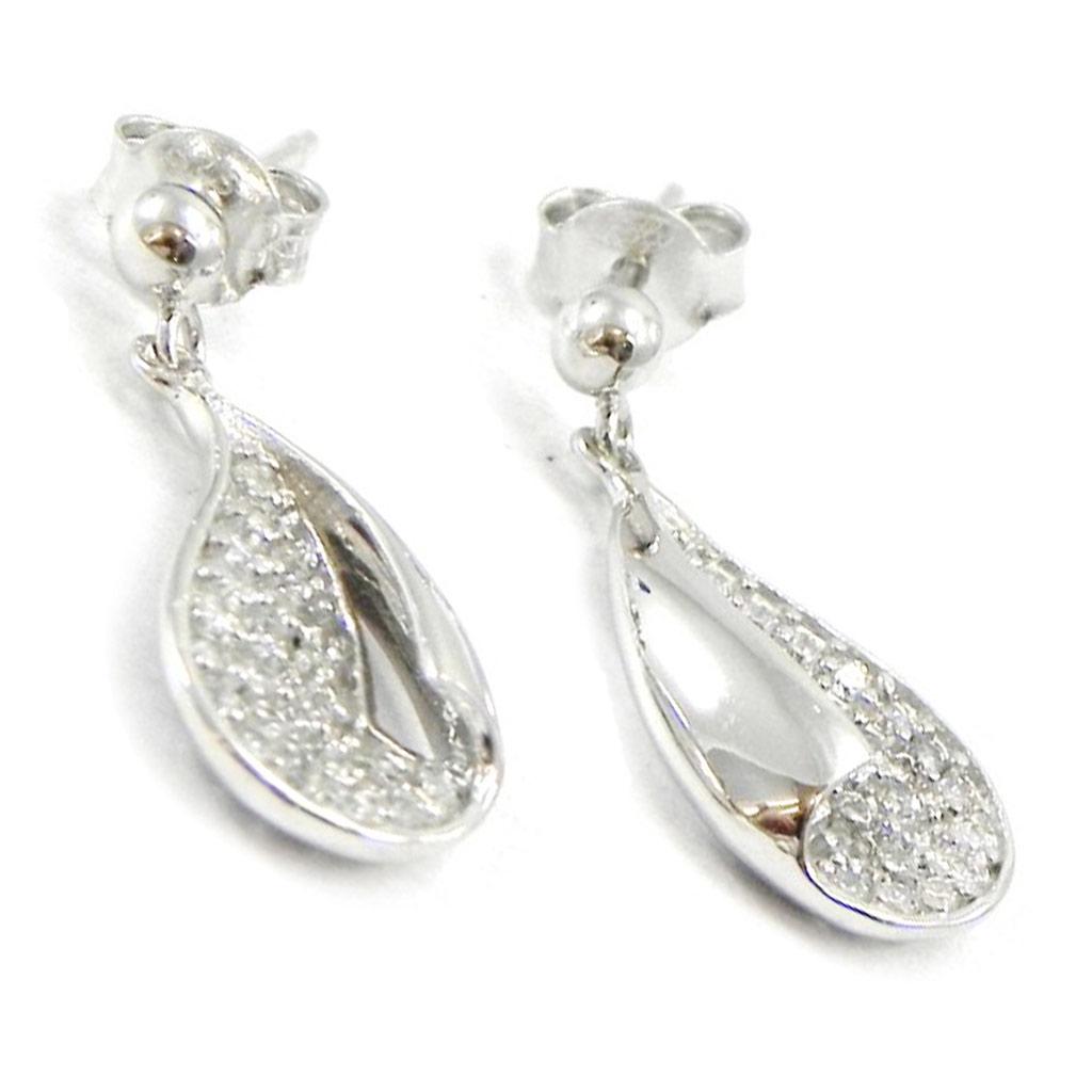 Les Trésors De Lily [I4042] - Silver Earrings 'Déesse' Silver White (rhodium-plated) - 15x9 Mm