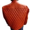 Orangefarbenes echtes LAmbskin-Leder für Herren, handgefertigte Bikerjacke, schmale Passform, Motorrad, gesteppter Stil, echte Lederjacke, CAfe Racer-Jacke, Geschenk für IHN