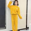 Autumn and Winter Women's Pajamas Home Clothing Set Women's Coral Velvet Thick Warm Clothing Winter Warm Pajamas Home Clothing Set